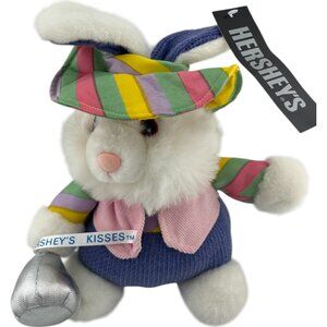Vintage Hershey's Easter Bunny Plush 12" with Kiss and Bonnet‎